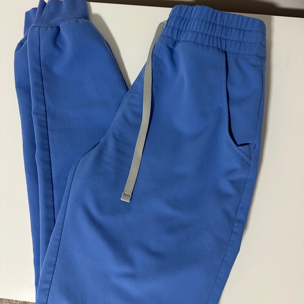 Figs High Waisted Zamora Jogger in Ceil Blue